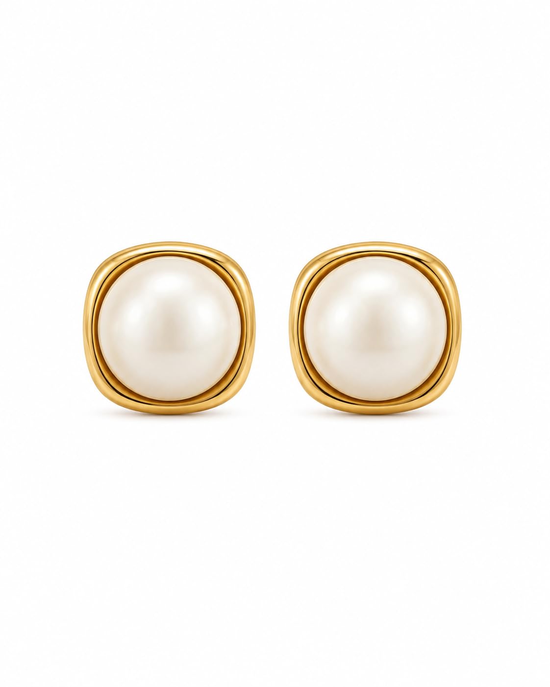 White Faux Pearl Earrings