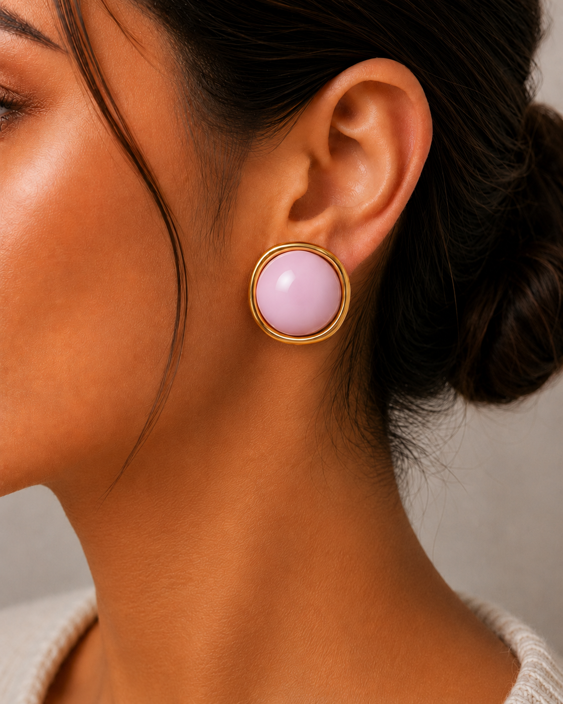 Pink Faux Pearl Earrings