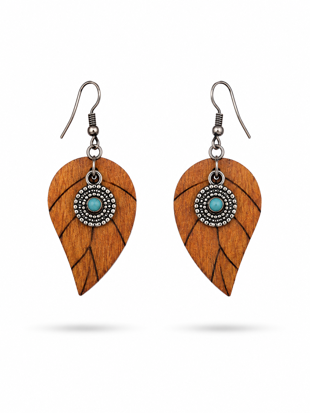Leaf Mandala Drop Earrings