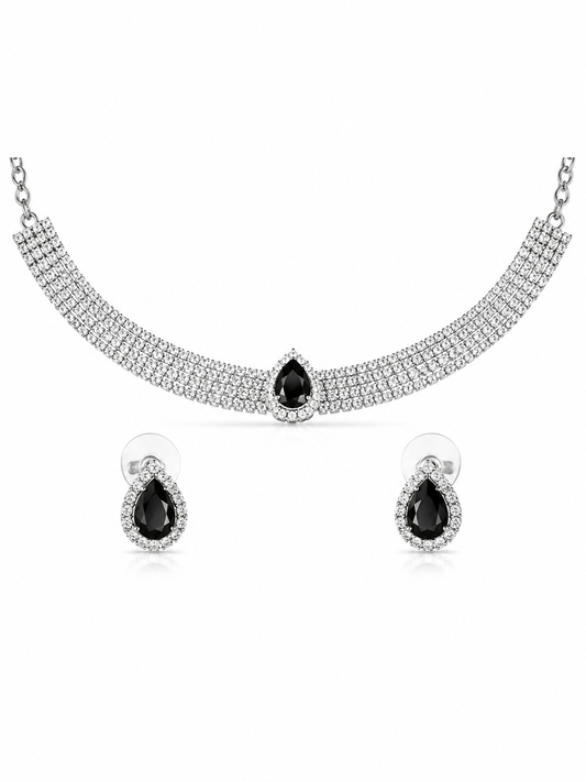 Noir Tennis Necklace Set