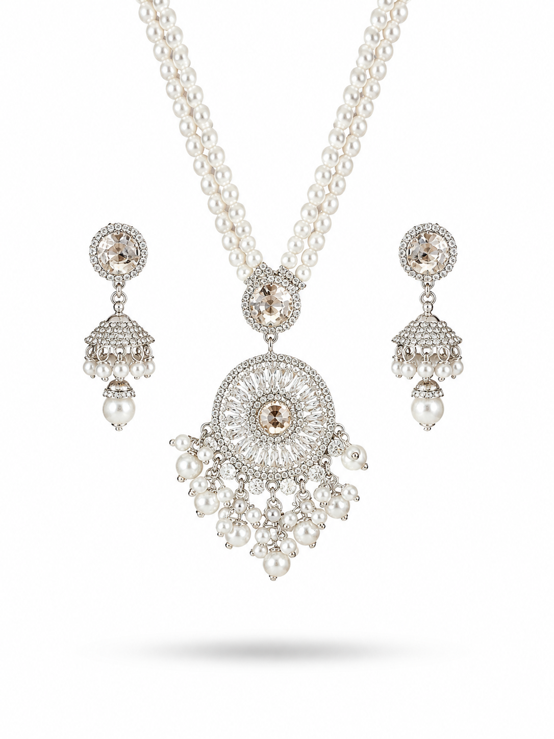 Moon CZ Necklace Set