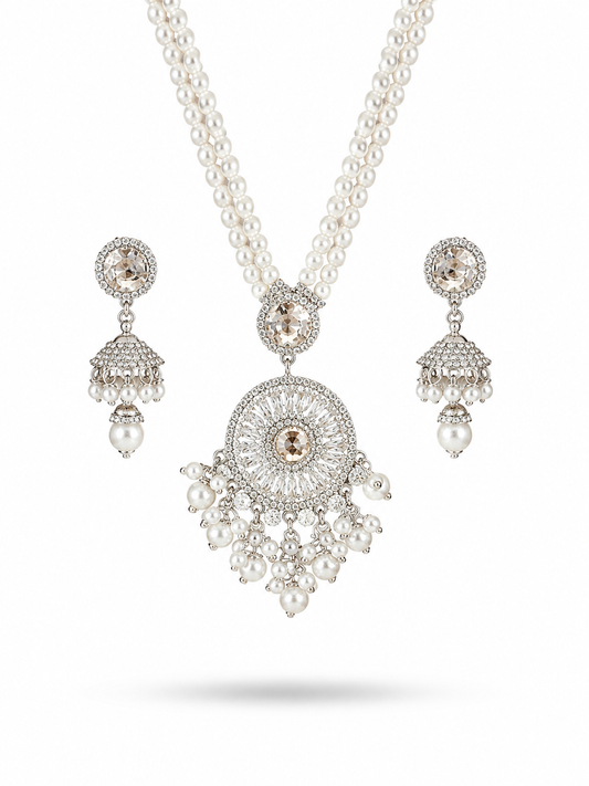 Moon CZ Necklace Set