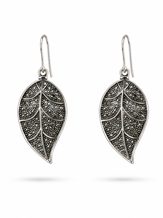 Noir Leaf Earrings