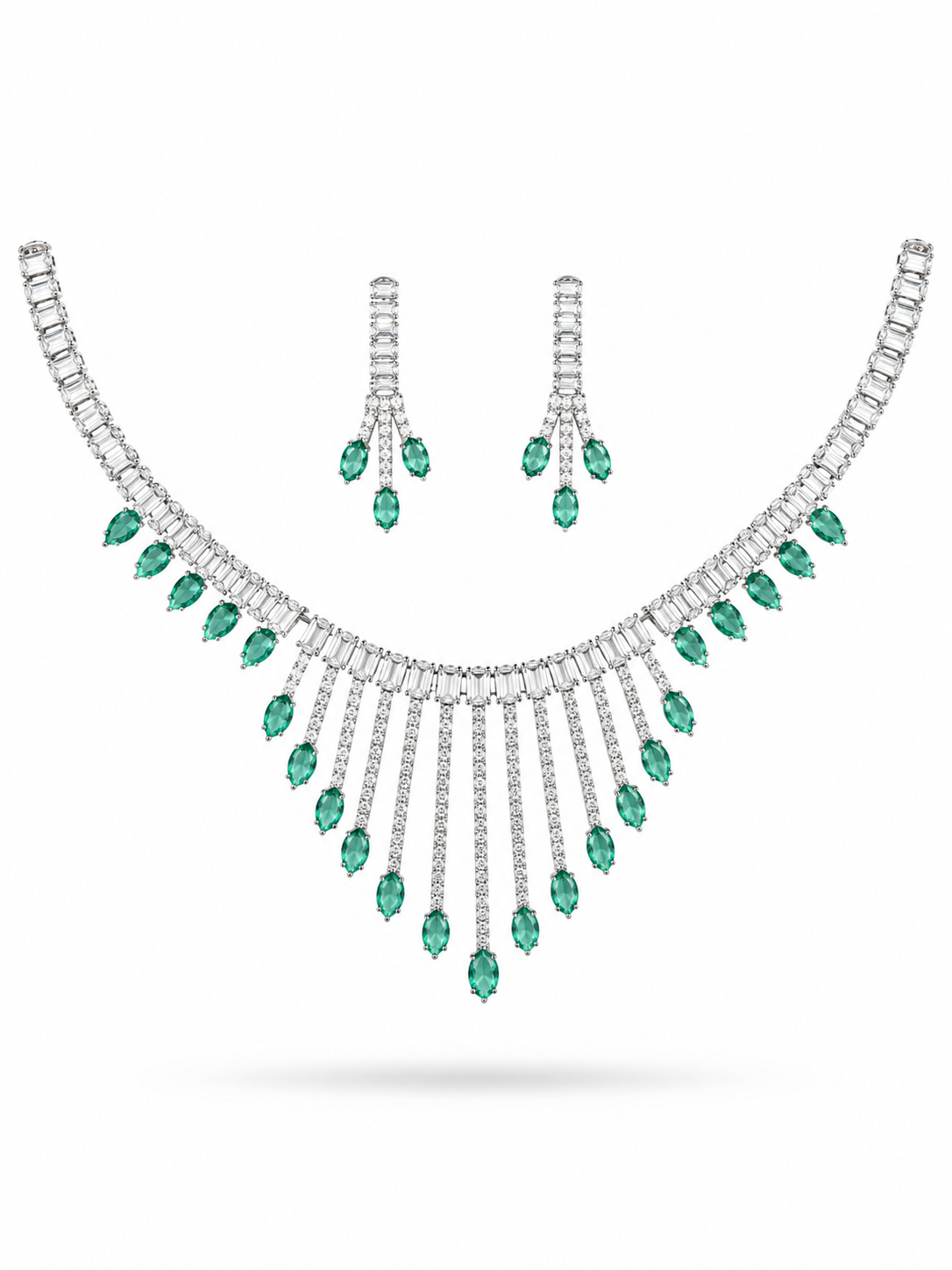 Green Marquise Necklace Seta