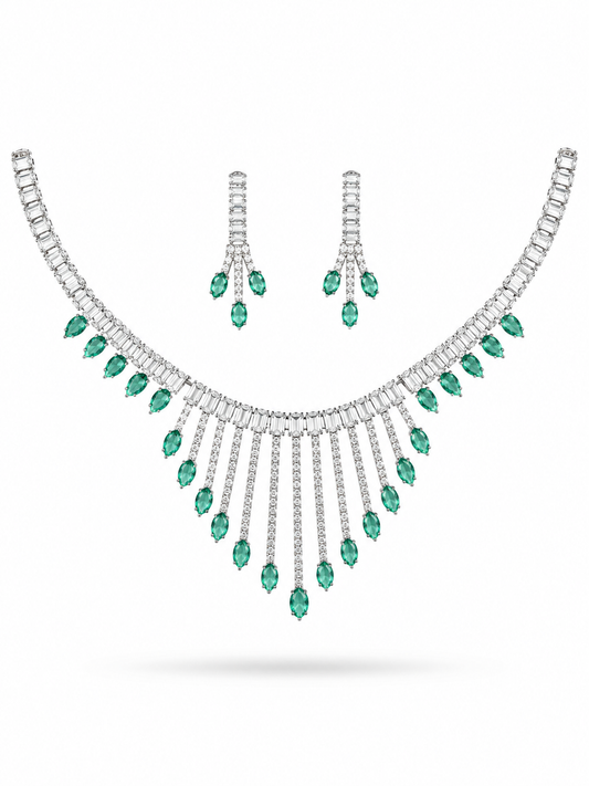 Green Marquise Necklace Seta