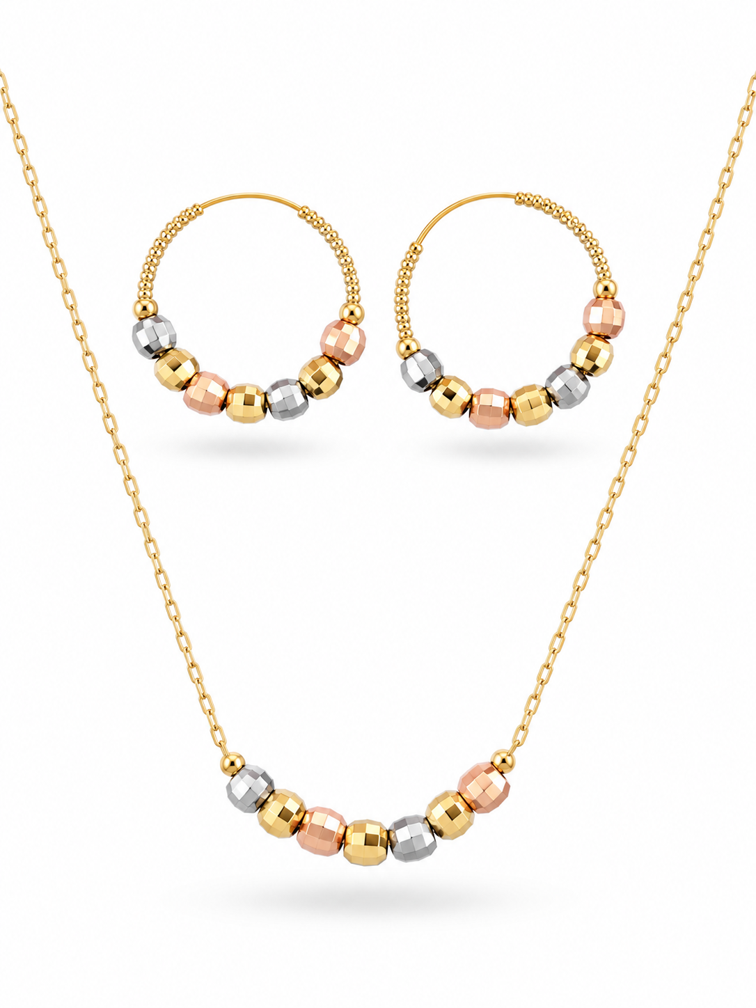 Trio Gold Rose Pendant Set