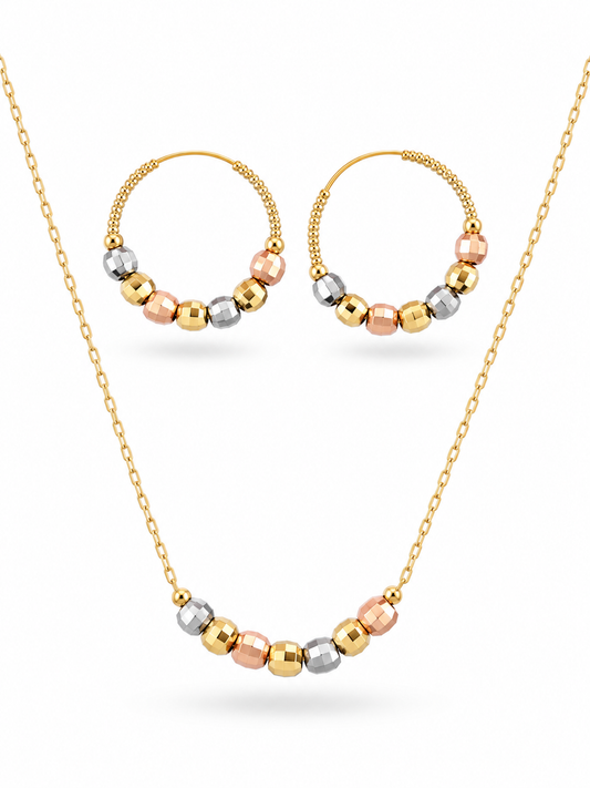 Trio Gold Rose Pendant Set