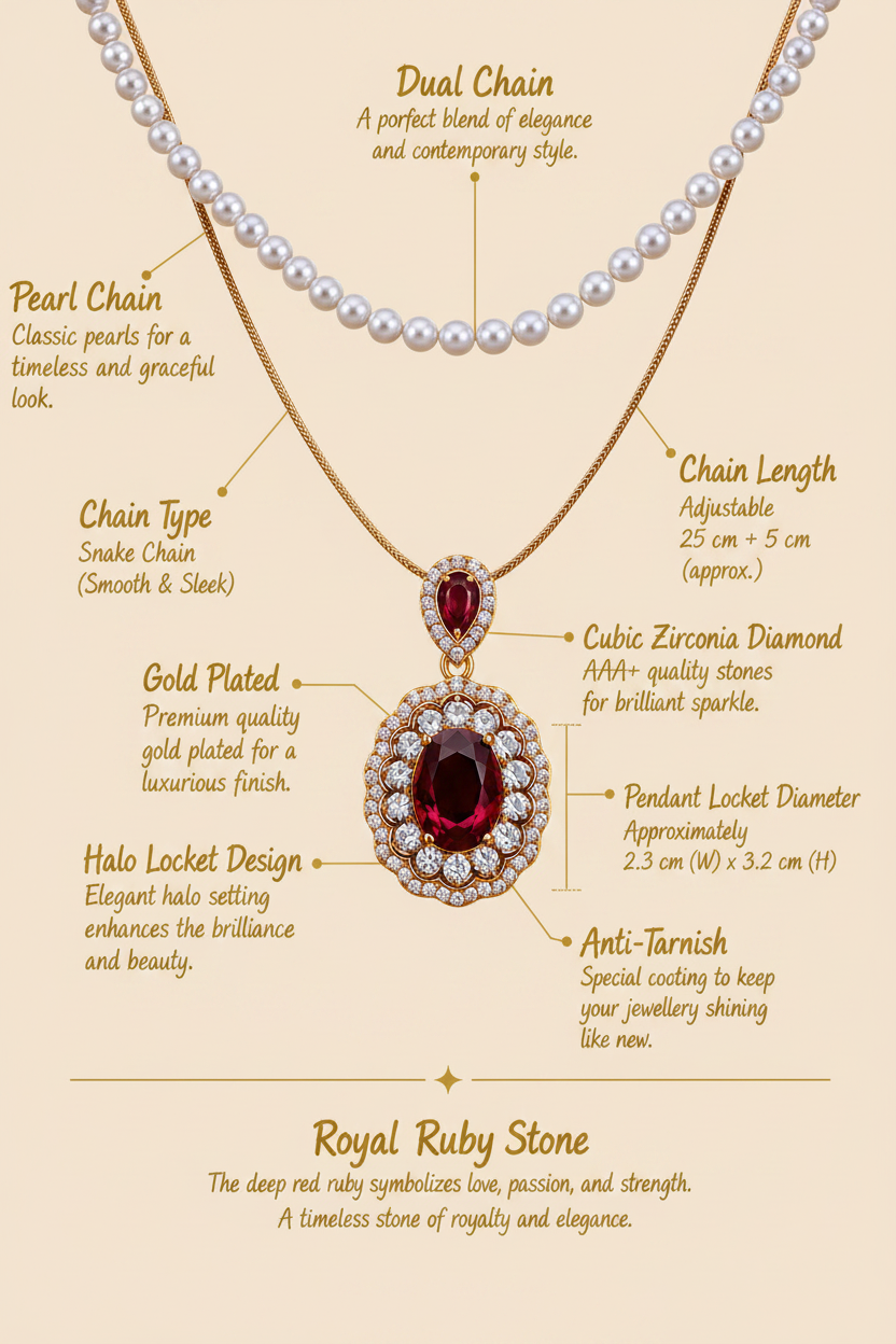 Ruby Pearl Layer Pendant