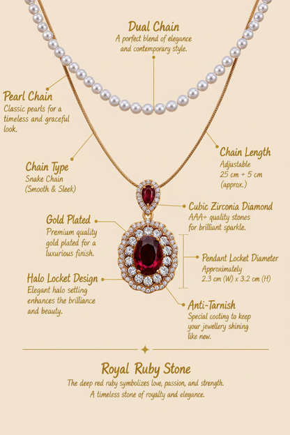 Ruby Pearl Layer Pendant