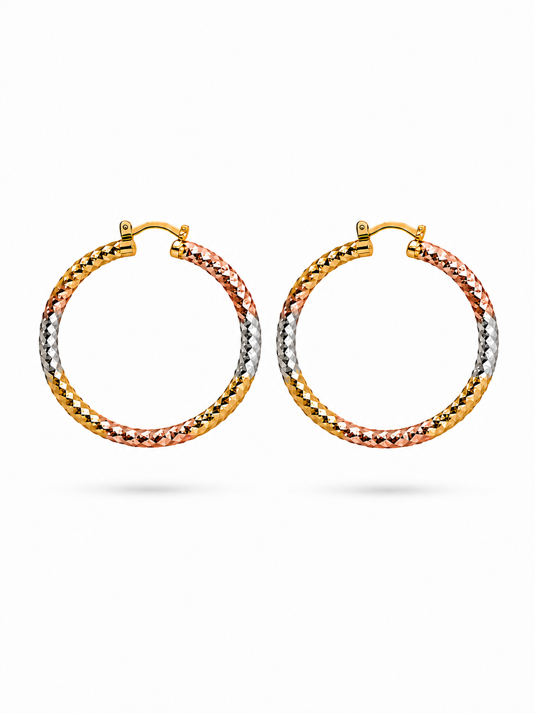 Diamond-Cut Hoops Earrings