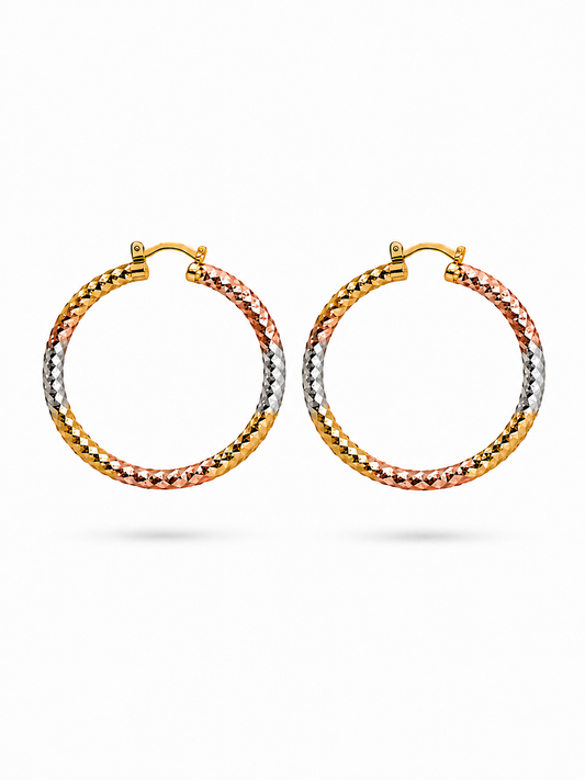 Diamond-Cut Hoops Earrings