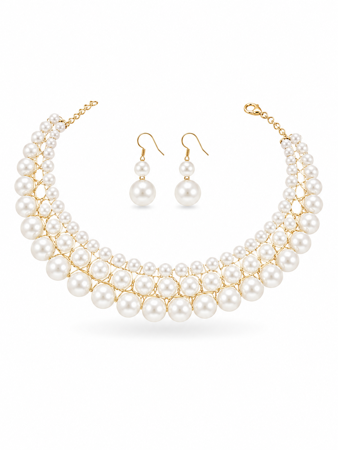 Faux Pearl Necklace Set
