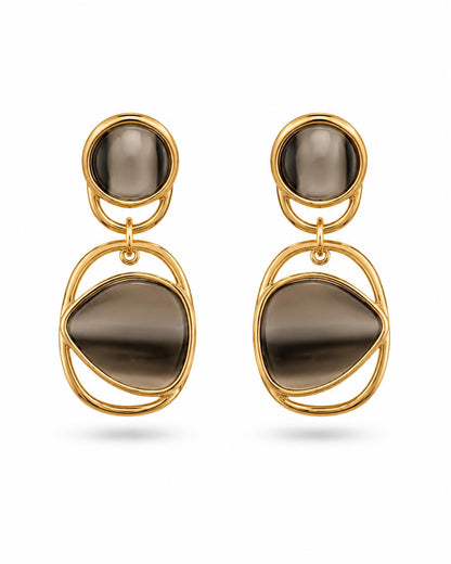 black drop earrings, geometric earrings, crystal drop earrings, statement earrings, women's fashion earrings, designer earrings, black dangle earrings, festive earrings, wedding earrings, ladies earrings, fashion jewellery, anti - tarnish earrings, Kia Glitz earrings.