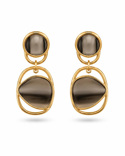 black drop earrings, geometric earrings, crystal drop earrings, statement earrings, women's fashion earrings, designer earrings, black dangle earrings, festive earrings, wedding earrings, ladies earrings, fashion jewellery, anti - tarnish earrings, Kia Glitz earrings.