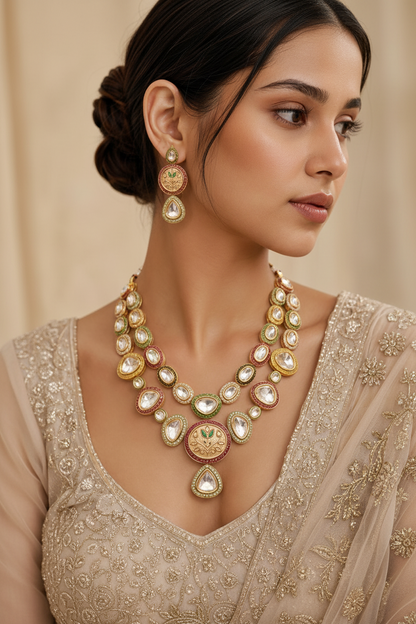 Kundan Meenakari Bridal Set