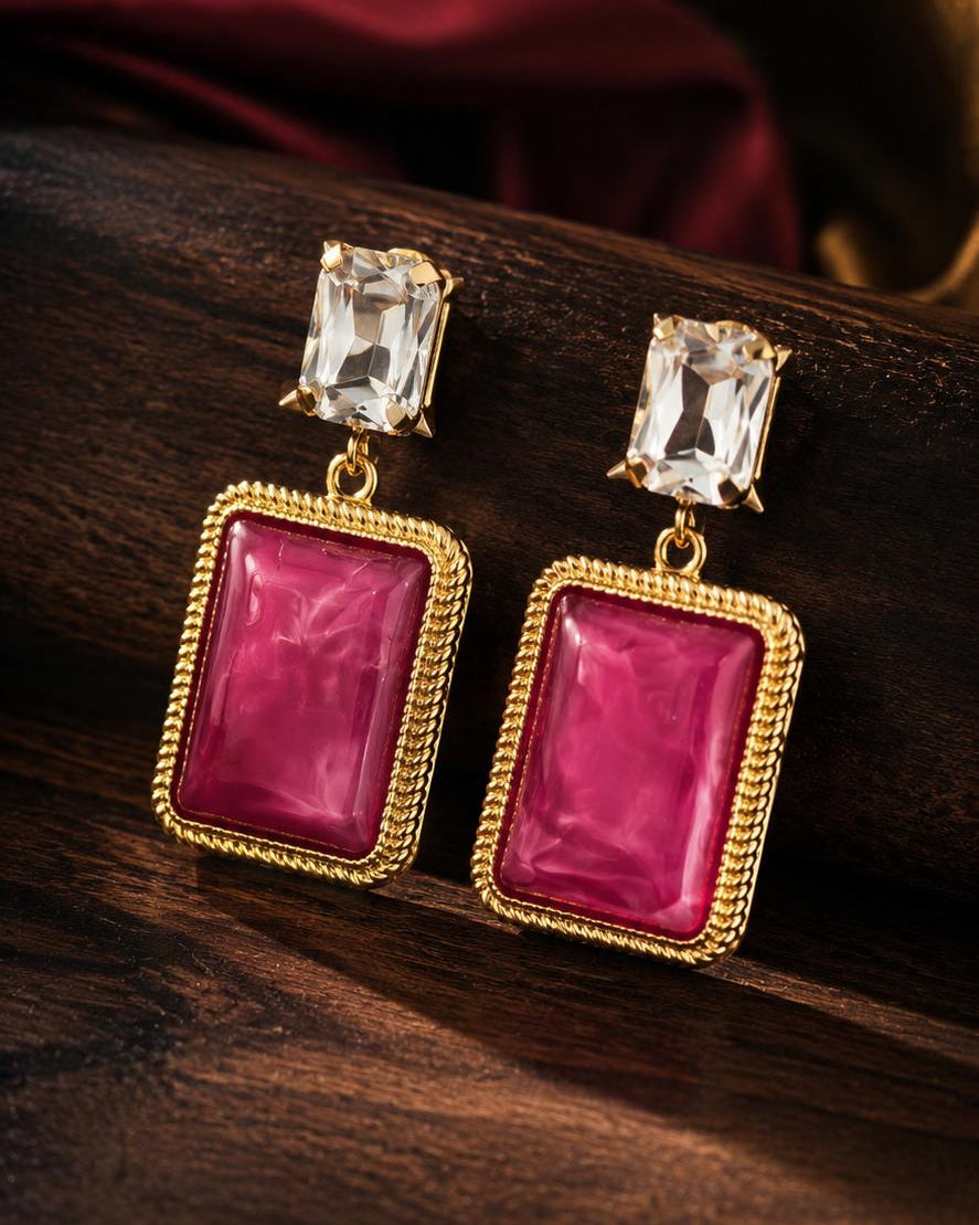 Hot Pink Statement Earrings