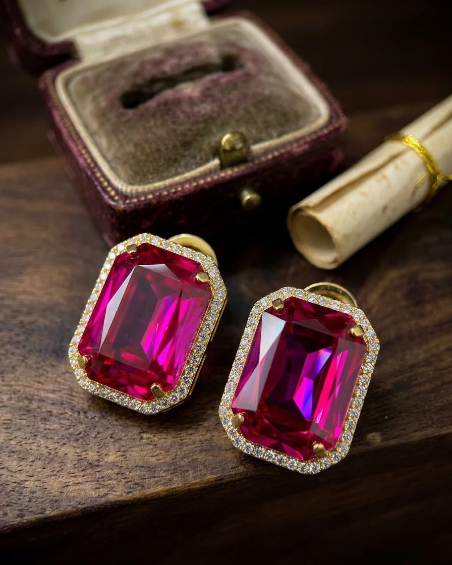 Ruby Red Statement Earrings