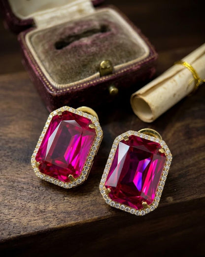 Ruby Red Statement Earrings