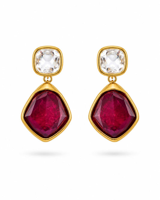 Red Crystal Earrings