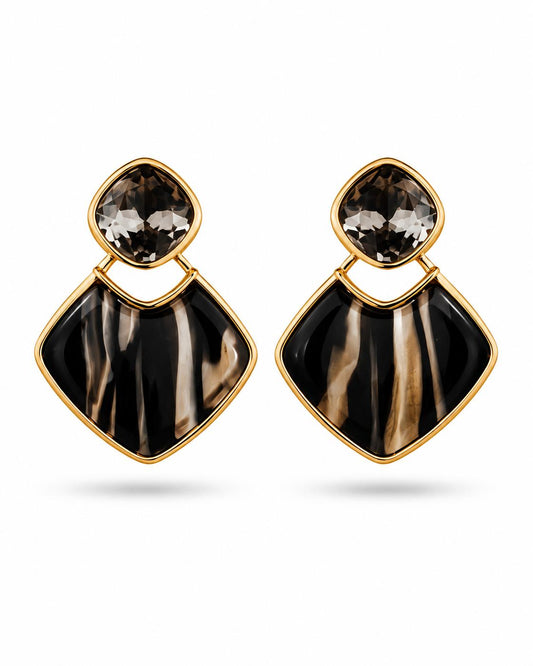 Resin Black Earrings