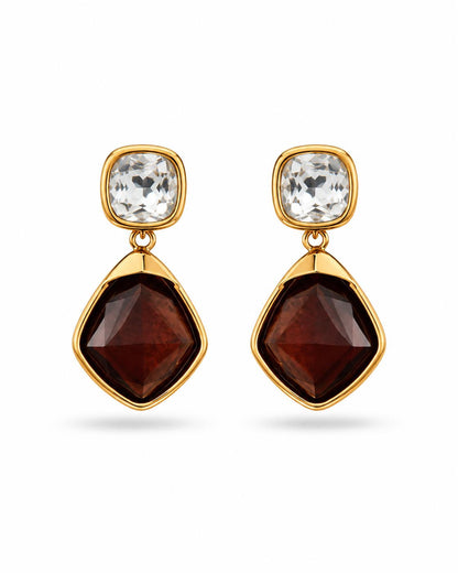 Brown Crystal Earrings