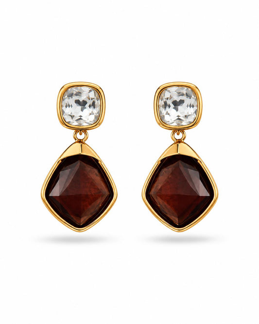 Brown Crystal Earrings