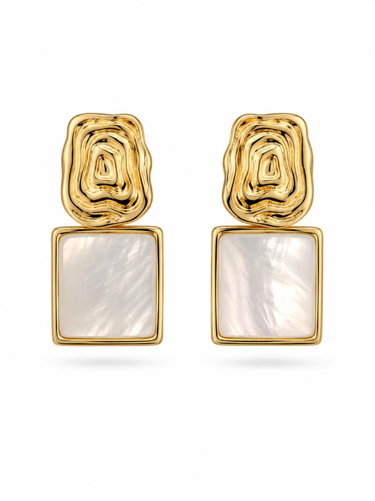 Square MOP Drop Earrings