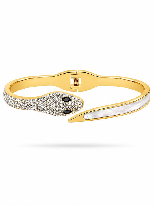 Snake CZ Bangle Bracelet