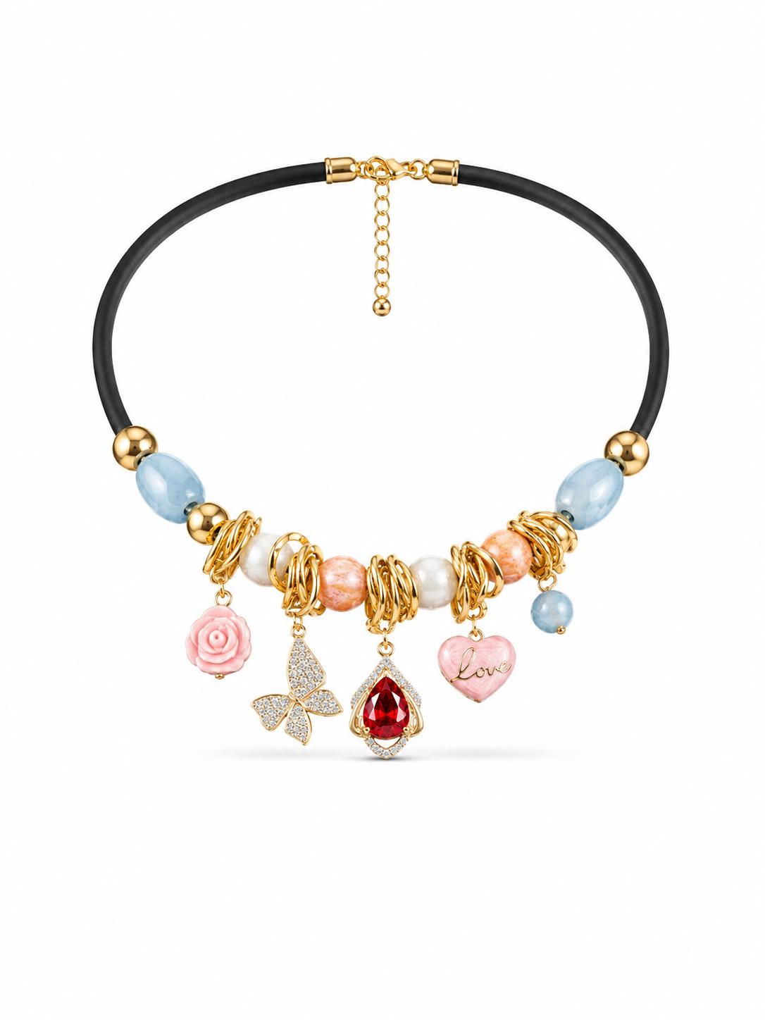Charm Bead Statement Necklace