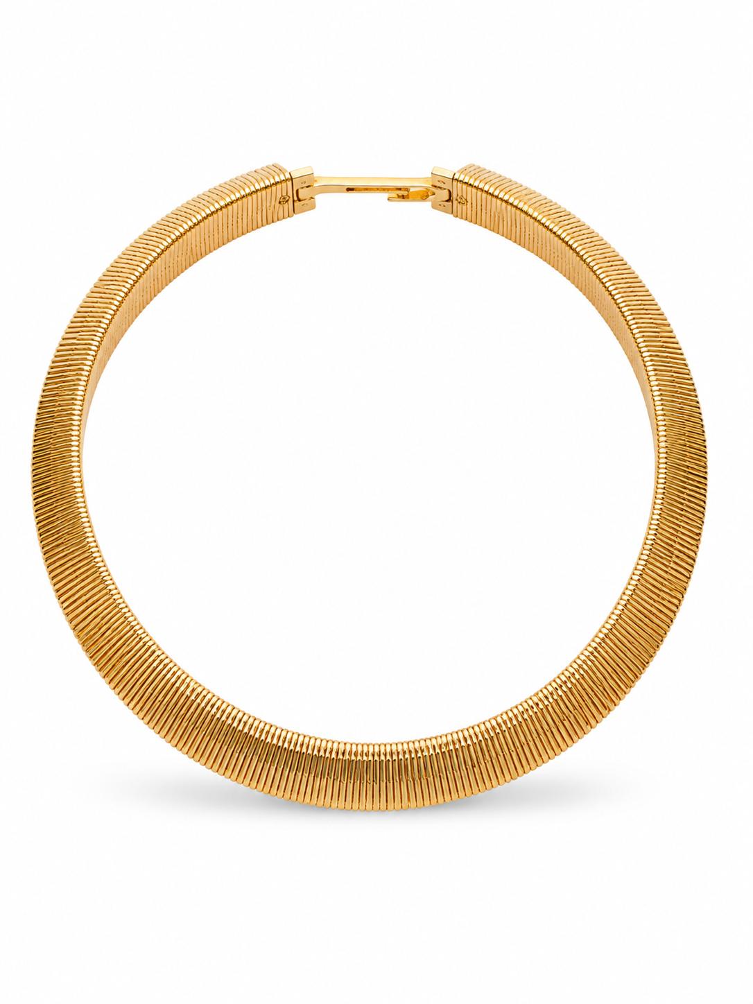 Gold-Tone Ribbed Collar Necklace