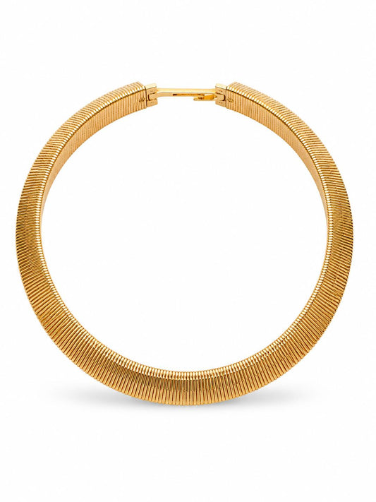 Gold-Tone Ribbed Collar Necklace