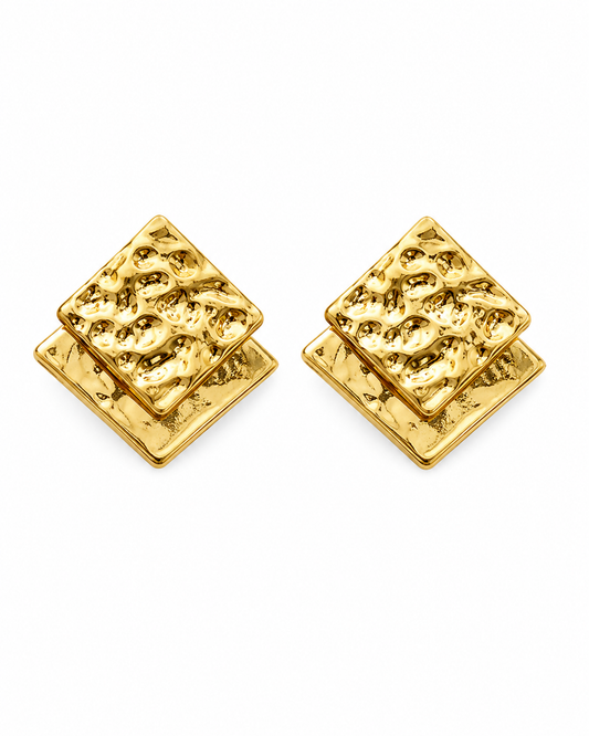 Hammered Square Earrings
