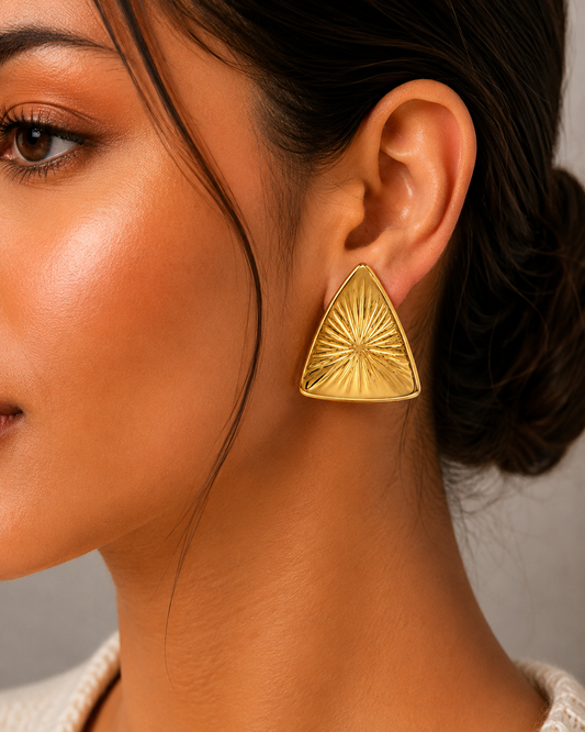Sunburst Triangle Earrings
