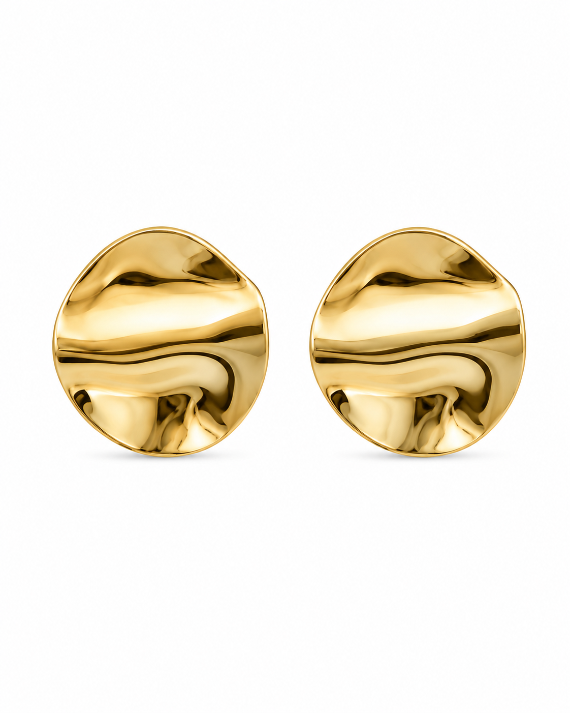 Textured Disc Stud Earrings