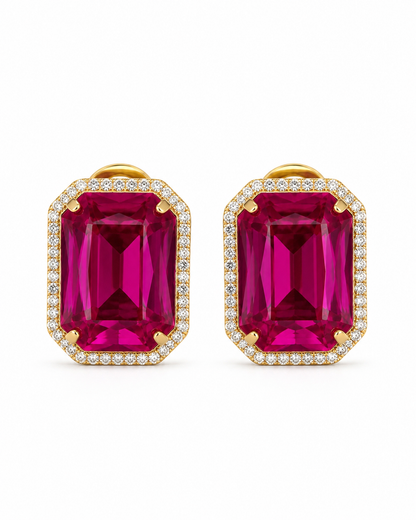 Ruby Red Statement Earrings