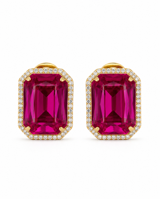 Ruby Red Statement Earrings
