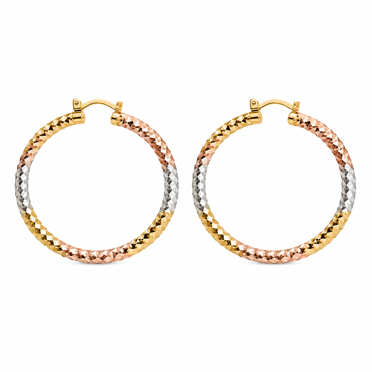 Diamond-Cut Hoops Earrings