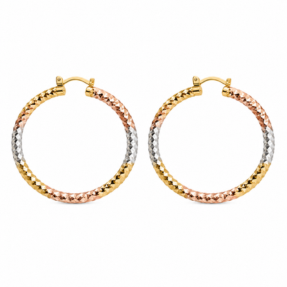 Diamond-Cut Hoops Earrings