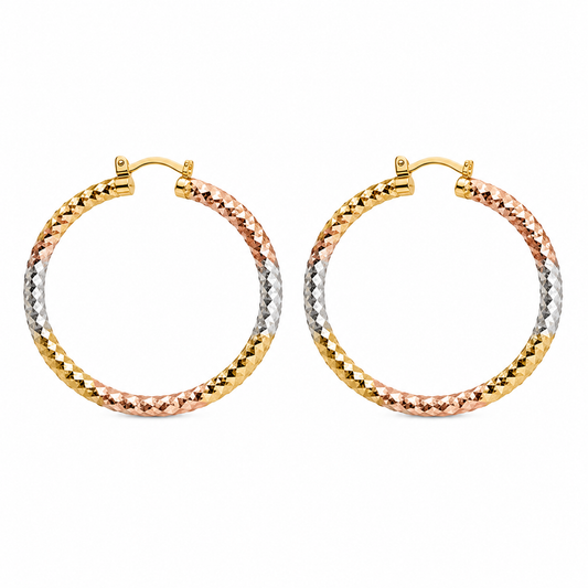 Diamond-Cut Hoops Earrings