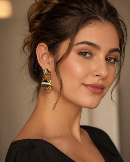 Oval Drop Earrings
