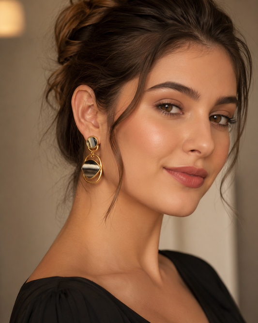 Oval Drop Earrings