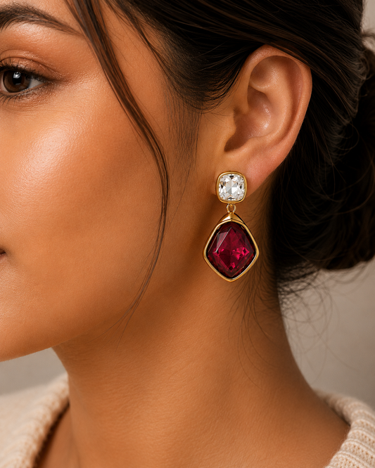 Red Crystal Earrings