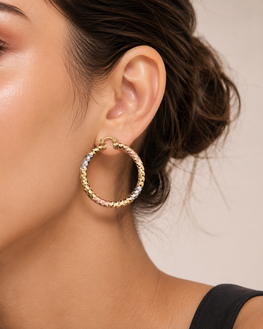 Diamond-Cut Hoops Earrings