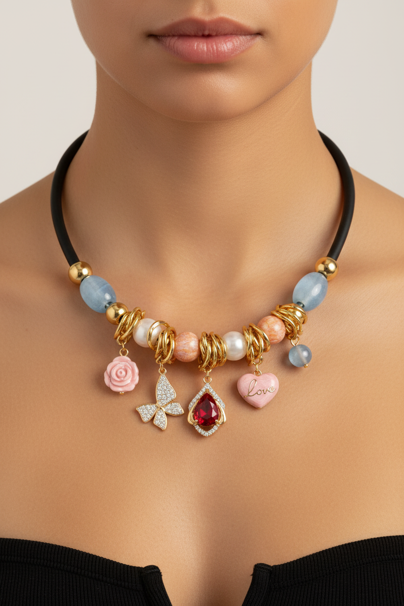 Love Charm Necklace — Full Width Close-up