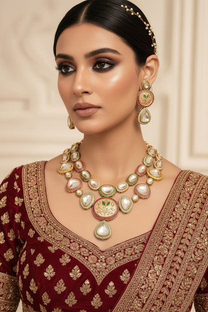 Vintage Bridal Portrait — Kundan Polki Set